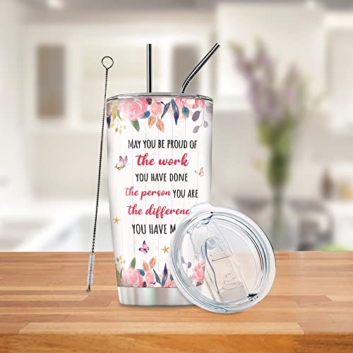 Cgmibas Retirement Gifts Tumbler With Lid And Straw 20 Oz Retired Free And Fabulous Fun Happy Retirement Gifts Coffee Cup For Women, Coworkers Or Friends Travel Tumbler Mug #TOP1