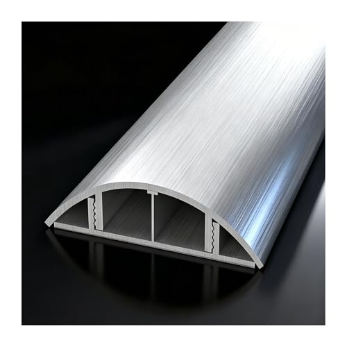 Cubierta para cables de piso, autoadhesiva con diseño semicircular, para gestión de cables en hogares y oficinas (número 8, 1 m) miniatura 1