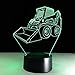 Produktbild LXZSP 3D Bulldozer Nachtlicht Touch Tisch Schreibtischlampe 7 Farben 3D Optische Täuschungsleuchten mit Acryl-Flach- und ABS-Basis und USB-Ladegerät für Geschenke