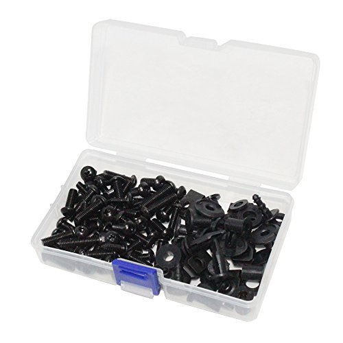 Zxmoto Motorbike Full Fairing Bolt Screws Kit Aluminium Bolts For Motorcycle Fairing Black #TOP3