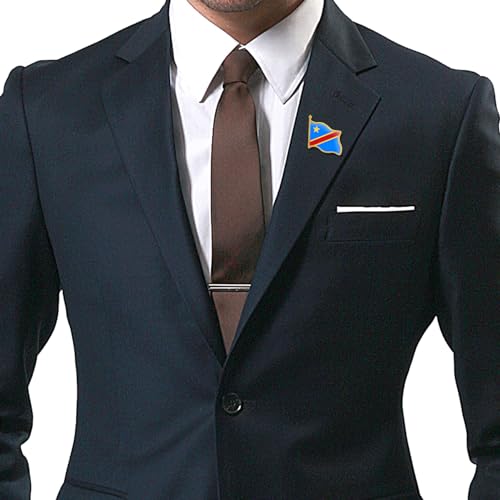 Image of 12 /24 /50 /100Pcs Official Congo Flag Pins Bulk - Metal DR Congo Kinshasa DRC National Lapel Pin