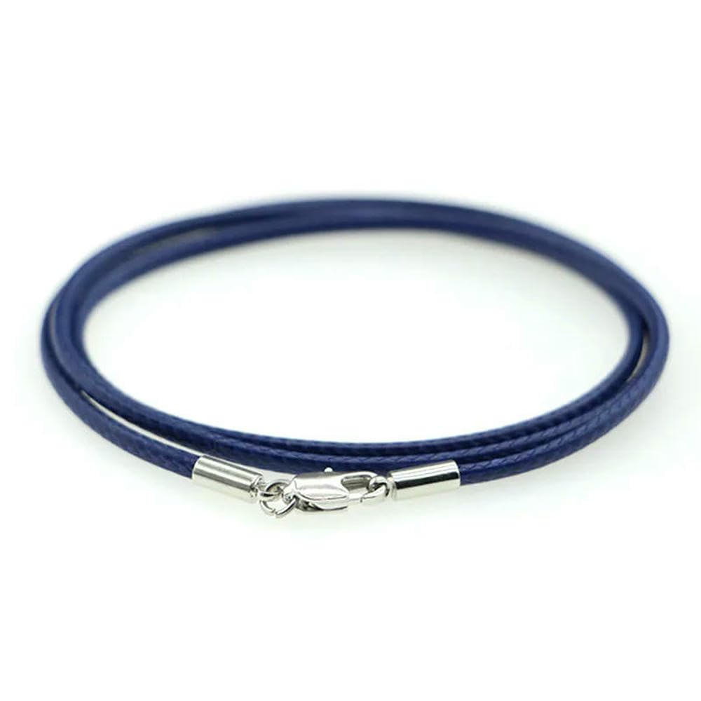 45/50cm 2mm Braided Leather Chain Necklace For Women Men Handmade Waxed Rope Clasp Neck Pendant Chain DIY Jewelry Making