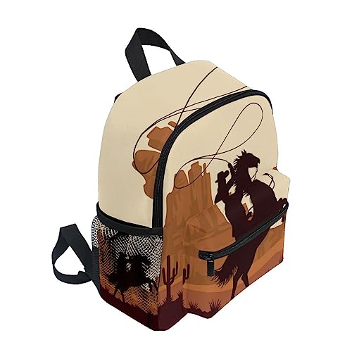 Kid's Backpack Western Cowboy and Horse Toddler Backpack Preschool Bookbag for Boys Girls2