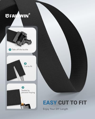 FAIRWIN Men's Belt, Tactical Stretch Nylon Web Belts with Quick Release Buckle for Jeans Pants Shorts3