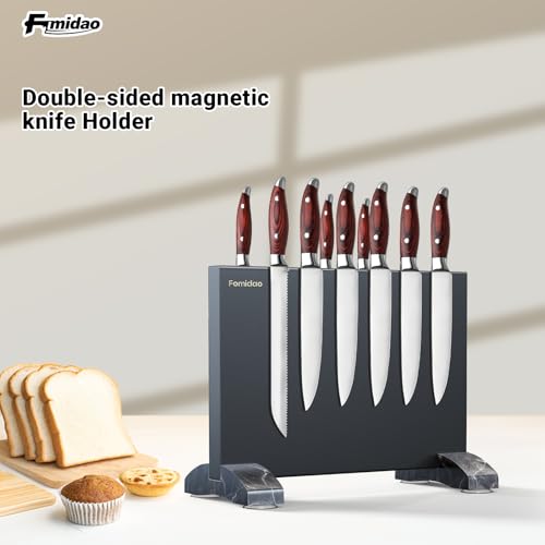 Fomidao Magnetic Knife Holder Block,Black Magnetic Knife Stand for Kitchen Counter Top,Double Sided Stainless Steel Knife Storage,Strong Magnet Knife Rack by fomidao - Image 5