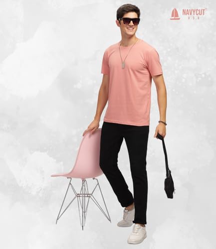 Image of Men T Shirt Cotton Round Neck | Solid Cotton Tee Half Sleeve | Breathable Casual T Shirt for Men | Stylish Round Neck Casual Wear | 12 Colors