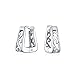 Square Pyramid Shaped Scroll Swirl Filigree Kpop Huggie Earrings Hoop For Women For Men 925 Sterling Silver