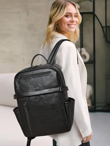 Mroede PU Leather Laptop Backpack