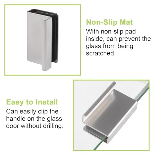 Image of 8Pcs Glass Finger Edge Pull Cabinet Finger Pull Handle Glass Door Clips Cabinet Latch Clamp Concealed Handle for Display Glasscase Door (Pearl Nickel)