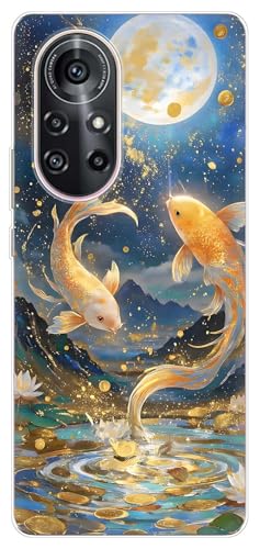 YonderYM Case Compatible with Huawei NOVA 8 PRO,Clear with Pattern Slim Protective Soft Bumper Phone Cover Design Shockproof Slim TPU Fish