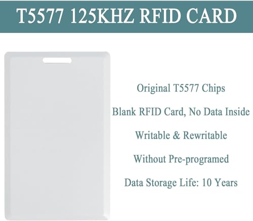 12 PCS T5577 Thick Smart Cards, Contactless 125khz RFID Rewritable Proximity Clamshell Weigand Prox Card, Compatible with 1386 1326 H10301 Format Readers and Keyless Entry Access Control Systems - Thumbnail 5