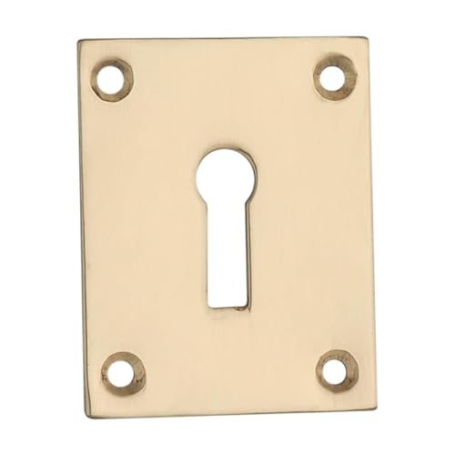 Kooples Hardware Face Fix Square Escutcheon – Standard Keyhole Cover – Surface Mounted Square Plate for Traditional Locks (Polished Brass, 50x50MM)
