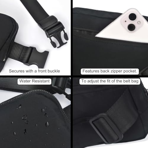 NGIL Mini Belt Bag for Women Crossbody Pack Workout Traveling Running Hiking Waist Bag with Adjustable Strap(Black) - Thumbnail 5