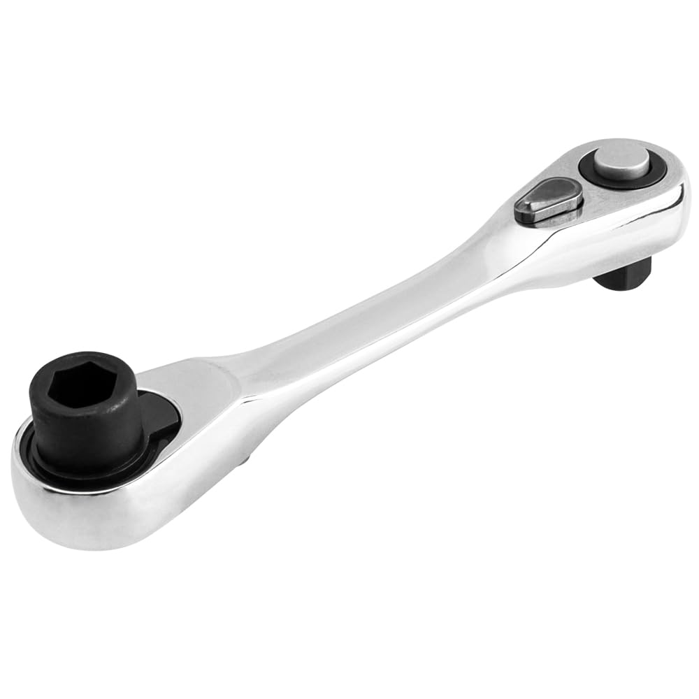 Mini Llaves de Carraca, Llave 1/4 Carraca, Brocas de Llave de Tubo de Trinquete, 72 Dientes de Acero al Cromado Vanadium Herramientas de Reparación Del Hogar