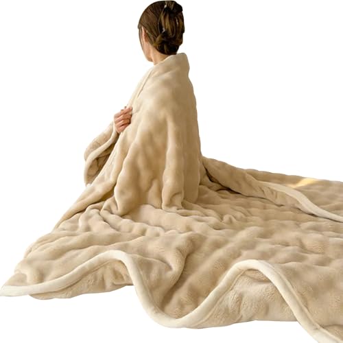 Mirweon Manta de peluche suave y cálida para sofá o cama, suave y cálida