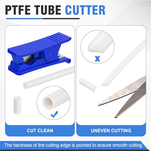 Image of Mudder 12 Pieces PTFE Plastic Tubing Cutter Hose Tube Cutter Pipe Accurate Tube Cutting Tool for Nylon PVC PU Tubing and Hose Cut up to 3 /4 Inch OD (Blue)