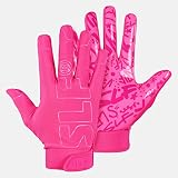 Neon Pink Sticky Football Receiver Gloves