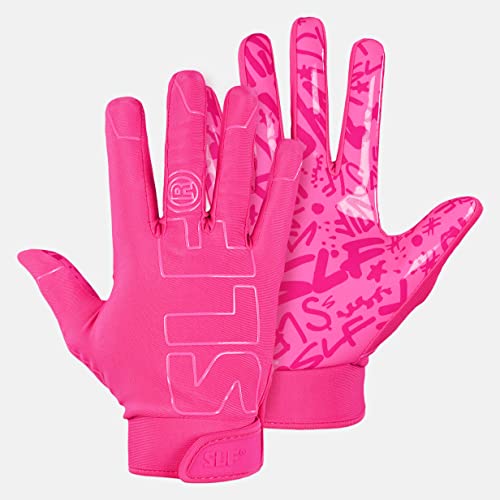 Neon Pink Sticky Football Receiver Gloves #TOP13