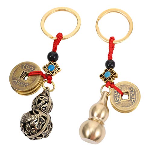 SEWACC Feng Shui Münzen Schlüsselanhänger mit Calabash Wu Lou Anhänger für lange Reisen, sicher Reichtum, Wohlstand, Erfolg, Glück, hängende Ornamente Cover