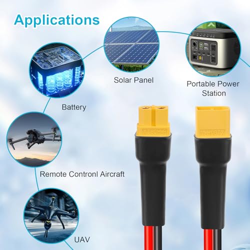 Kimbluth 10AWG 25FT XT60 Extension Cable 2 3 5 10 15 20 25 30 35 40 50 75 100FT XT60 Female to Male Connector for Portable Power Station Solar Panel RC Battery by Kimbluth - Used condition - Image 8