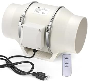 MEOZRI 4-Inch Inline Duct Ventilation Fan with Remote Control