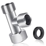Cheynn 3 Wege Ventil T-Stück,Messing T-Anschlussstück 3/8" Gerade & 3/8" Seitlich T-Umstellventil mit Dichtung T Stück Wasseranschluss Verteiler Eckventil 3/8 Zoll für WC-Tank Waschmaschine Bad Küche