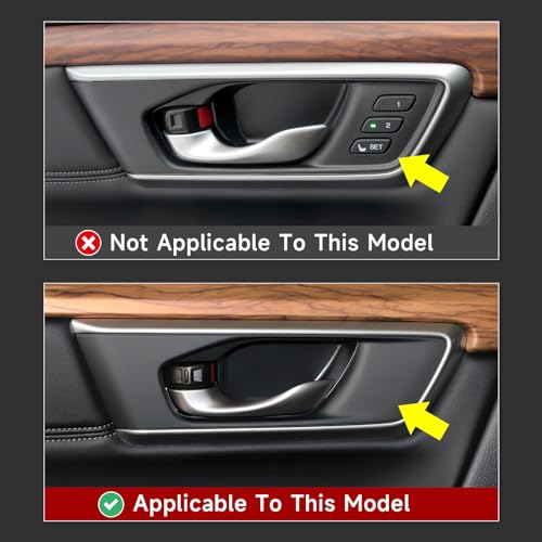 Image of Car Inner Door Handle Bowl Decals for Honda CR-V 2017-2022 Accessories CRV ABS Carbon Fiber Stickers (Without Any Buttons or Holes)