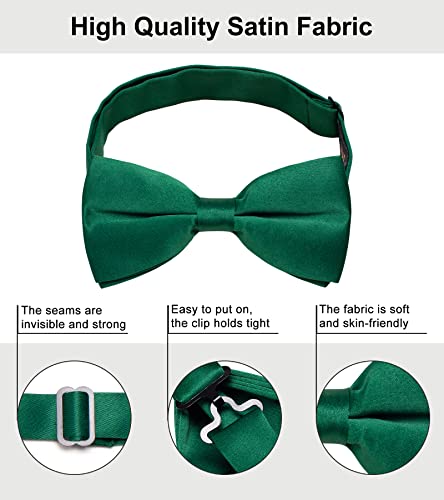 Image of YourTies Bow Ties for Men Pretied Bowties Solid Color Satin Bow Tie Formal Business Tuxedo Wedding Party Prom