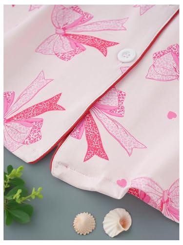 Image of Verdusa Pajamas For Women Set 2 Piece Summer Pajama Sets Cute Pjs Lounge Matching Button Shirt with Shorts