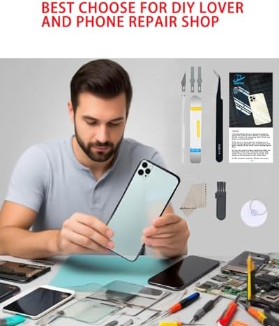 Back Glass Replacement for iPhone 13 Pro Max with Repir Tools, Big Hole Rear Back Cover Glass Replacement All Carriers with Pre-Installed Adhesive and Repairing Tool Kits (Sierra Blue)