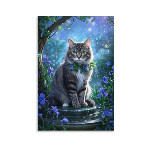 Cuadros decorativos de gato Manx impresiones lienzo 50x75cm póster para pared dormitorio