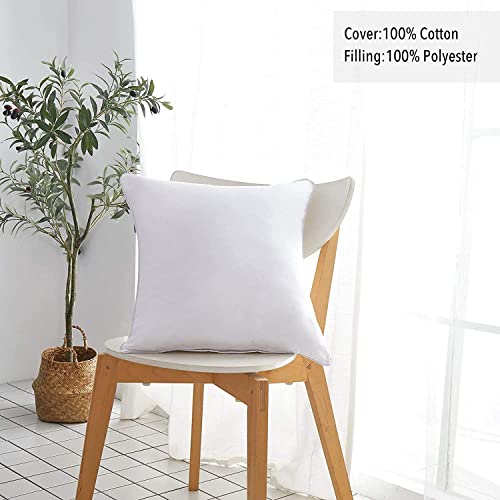 Image of Oubonun 26 x 26 Pillow Inserts - Set of 2 - 100% Cotton Cover - 26 Inch Square - Decorative Pillow Inserts - White