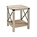 WE Furniture AZF18MXSTWO Rustic Modern Farmhouse Square Side End Accent Table Living Room, 18 Inch, White
