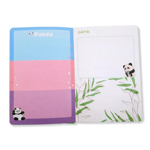 Image of COI Cute Journal with Revolving Panda Cover - A6 Leather Diary Notebook for Girls, Teens & Students.