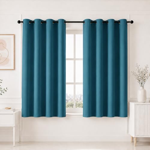 HOMEMONDE 100% True Blackout Curtain 5 Feet Single Pcs - Thermal Insulated & Room Privacy Window Curtains, Blue Light Blocking Curtains 96 Inch Long - (152L x 118W CM)