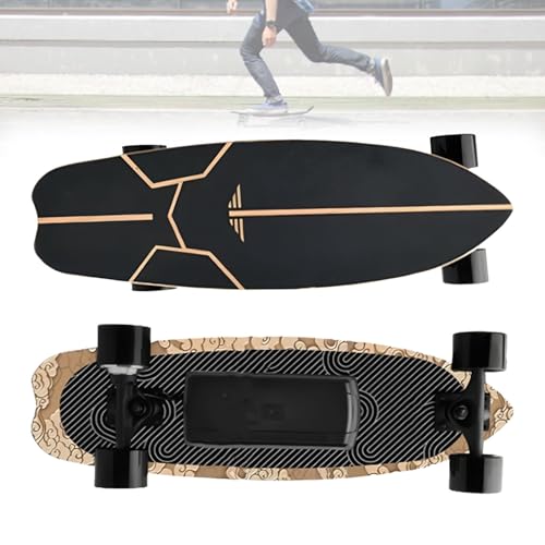 Zowdrix MonopatíN EléCtrico, E-Longboard De 7 Capas De Arce para Desplazamientos Urbanos, con Mando A Distancia, Ruedas De PU Resistentes Al Desgaste, para Principiantes 1Drive-8KM