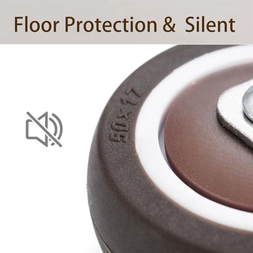 AONMTOAN 2 inch Swivel Caster Wheels with U-Bracket,Moving Swivel Wheel, with Brake TPE Rubber Caster,for Loading Capacity 200 Lbs,Set of 4 (0.9"/22mm) by AONMTOAN - Image 4