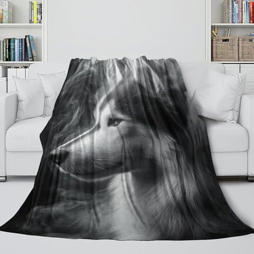 Couverture plaid chaude de qualité supérieure impression Husky - 5