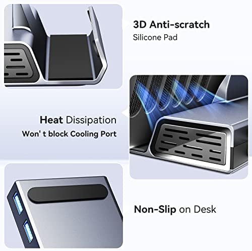 Docking Station for Steam Deck, ivoler 6-in-1 Aluminum Steam Deck Dock Pro Stand, USB-C Hub with HDMI 2.0 4K@60Hz, 1000M Ethernet, USB 3.0 Port & Charging USB-C Port Designed for Valve Steam Deck