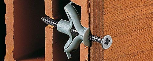 Fischer 25 x Schmetterlingsdübel FU mit Schraube, 6 x 35 mm, für Gipskarton, Paneele und Mauerwerk