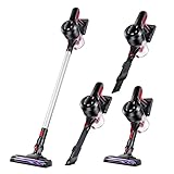 SUPKITD Akku Staubsauger, staubsauger kabellos, 6 in 1 Starke Saugleistung Kabelloser Staubsauger, Abnehmbarer Akku hält bis zu 40Min, ideal zum Reinigen von Tierhaaren, Staub, Schmutz
