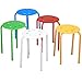 Yaheetech 17.3in Plastic Stackable Stools Stack Nesting Stools Portable Colorful Decoration Chairs Round Chairs Flexible Seating Pack of 5
