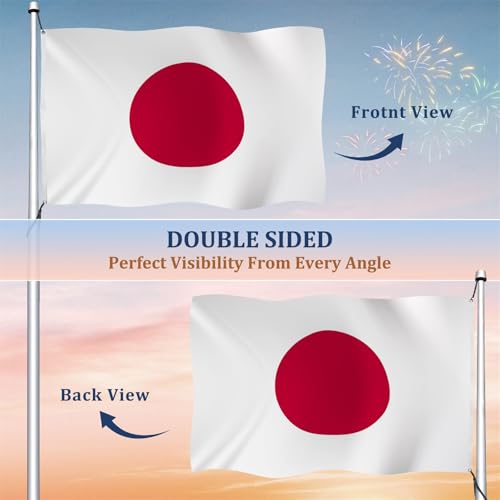 Drapeau japonais de qualité supérieure avec œillets robustes et double couture