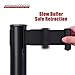 DuraSteel Crowd Control Barriers Line Dividers - Metal Stanchion Posts with 6.5ft Black Retractable Belt Ropes - for Store Queues, Airport Lines, Event Entries - 2 Set/Pack