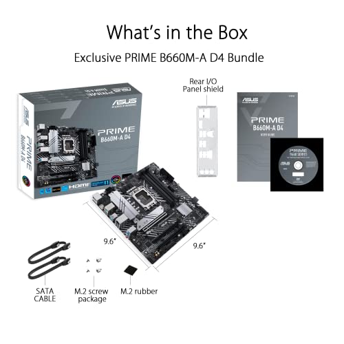 ASUS PRIME B660M-A D4 Scheda Madre mATX, Intel B660, LGA1700, DDR4, PCI 4.0, LAN Intel 1Gb, Realtek 7.1 Surround, 2xM.2, 4xSATA 6GB/s, USB 3.2 Gen 2, Armoury Crate, Nero - Scheda madre - Immagine 5