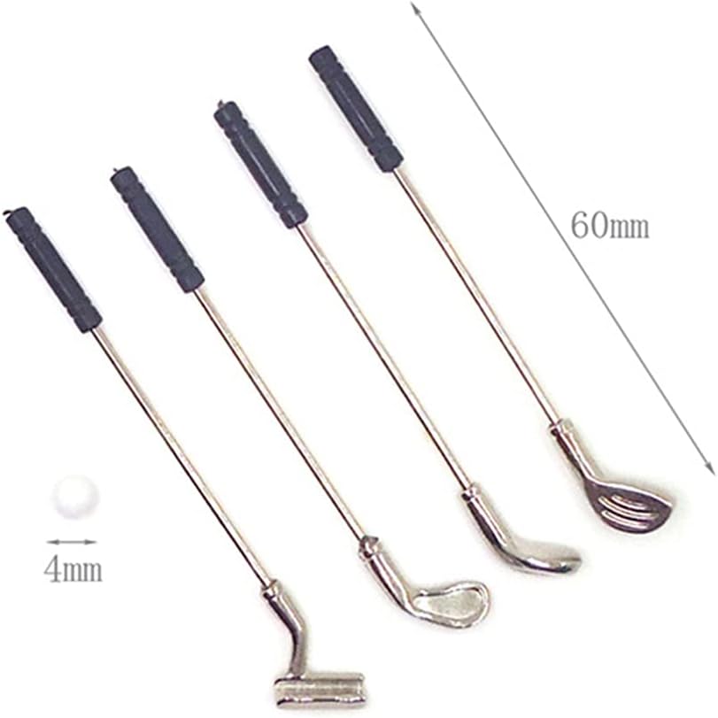 Milisten Dollhouse Miniature Golf Set Miniature Model Golf Club Mini Golf Clubs for Kids 1: 12 Doll House Toys Furniture Accessory - Image 3
