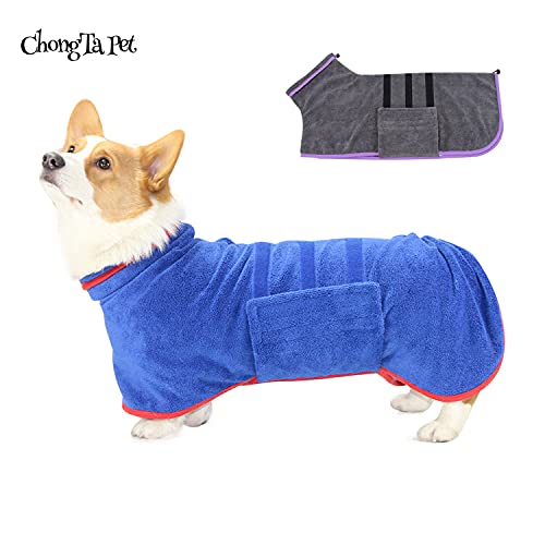 Changxi Toalha de roupão de banho pa cachorros Casaco de secagem rápida de microfib de secagem rápid