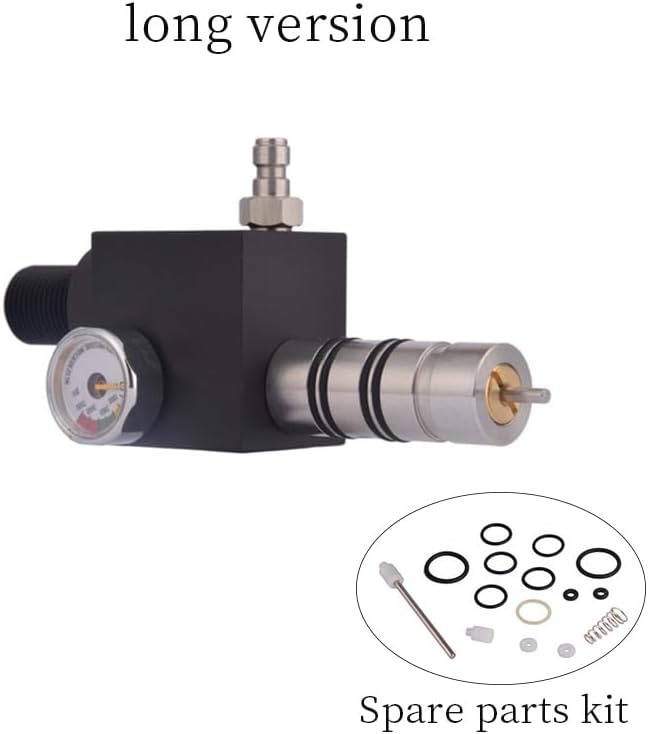 HPA 6000PSI Z Valve Regulator with Gauge | Adjustable Explosion-Proof Constant Pressure Valve M18x1.5 for Air Tank & PCP Airgun | Long Versions