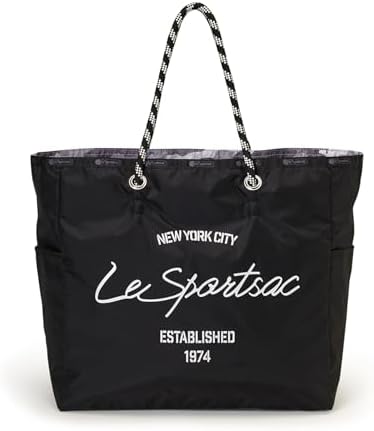 Lesportsac Tote Bag Large 2 Way Tote/1113, 2-Way Black/Grey Camo