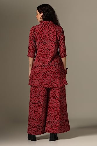 Image of DHRUVI TRENDZ Rayon Co-Ord Set For Women | Co-Ord Set For Women Stylish | Festive Co-Ord Set For Women | Travel Co-Ord Set For Women | 3 /4 Sleeve Women's Co-Ord Set